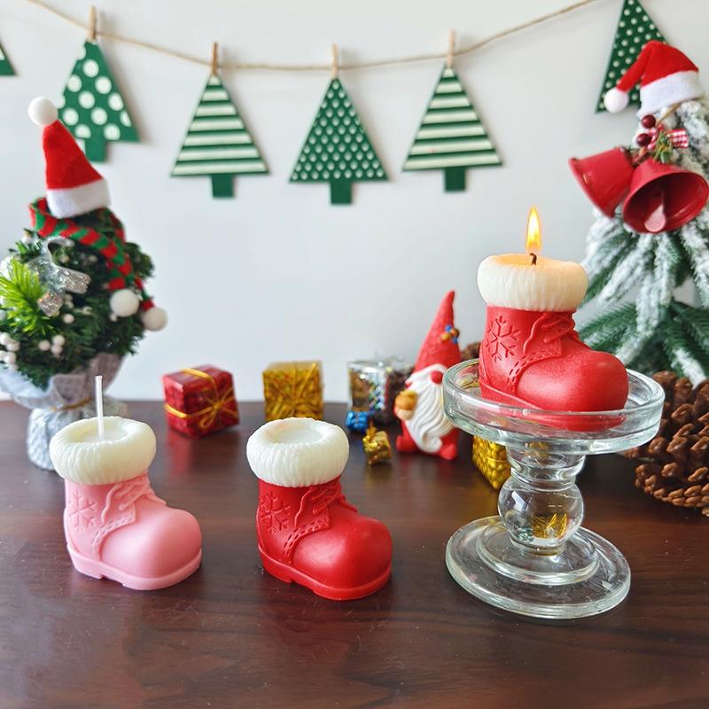 Christmas Handmade Candles Party Decoration Aromatherapy Christmas Gift Room Fragrance Festive Atmosphere 6x6.5x4.5cm