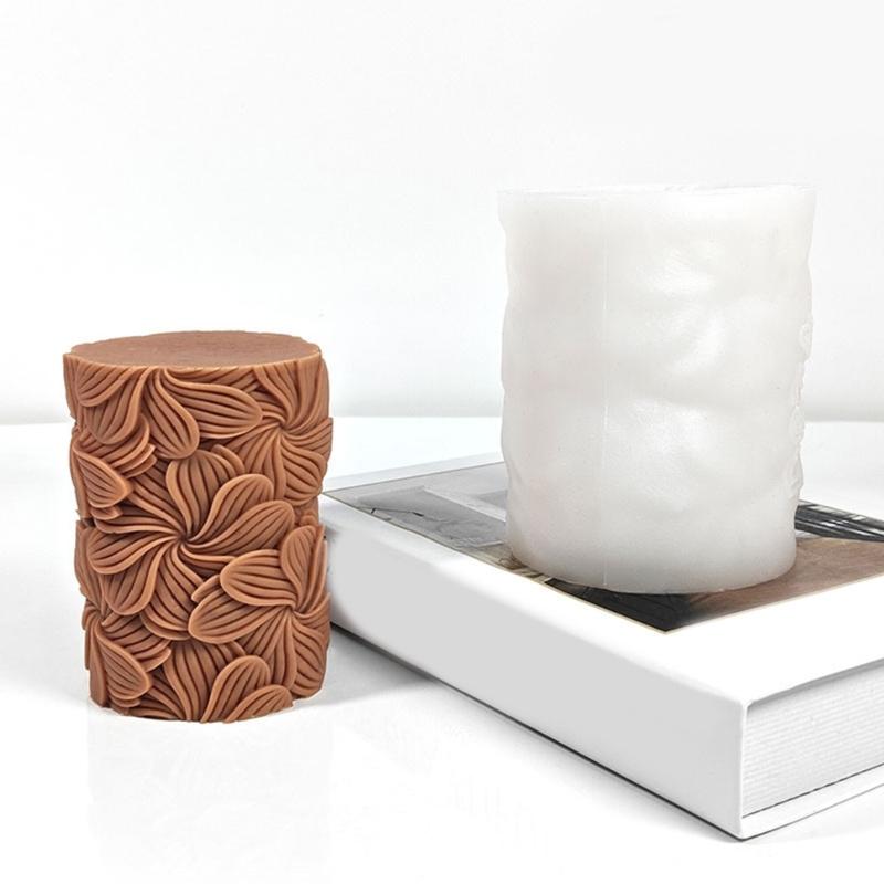 Geprägtes Blatt Zylinder Silikon Kerzenformen für Epoxidharz Handgemachte Kerze Seife Fondantformen Schokolade Silikonformen