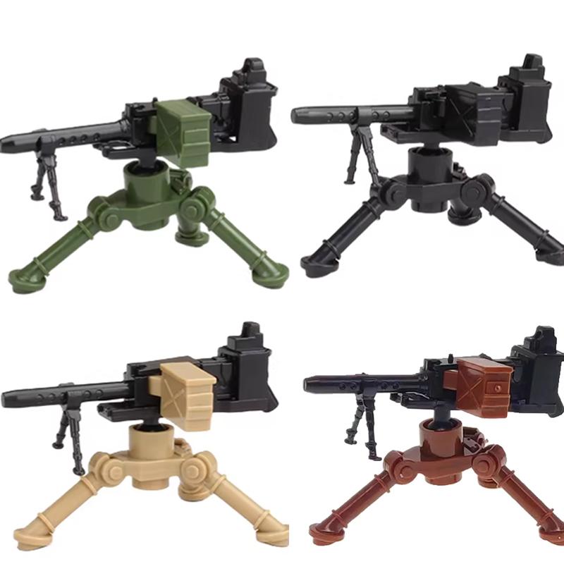 Army WWII Soldier Figure Armaments Brick Playset Gatling M2 Heavy Machine Aviation Gun NSV Bullet Chain Mortar ZB53 Toys Playsetss T12
