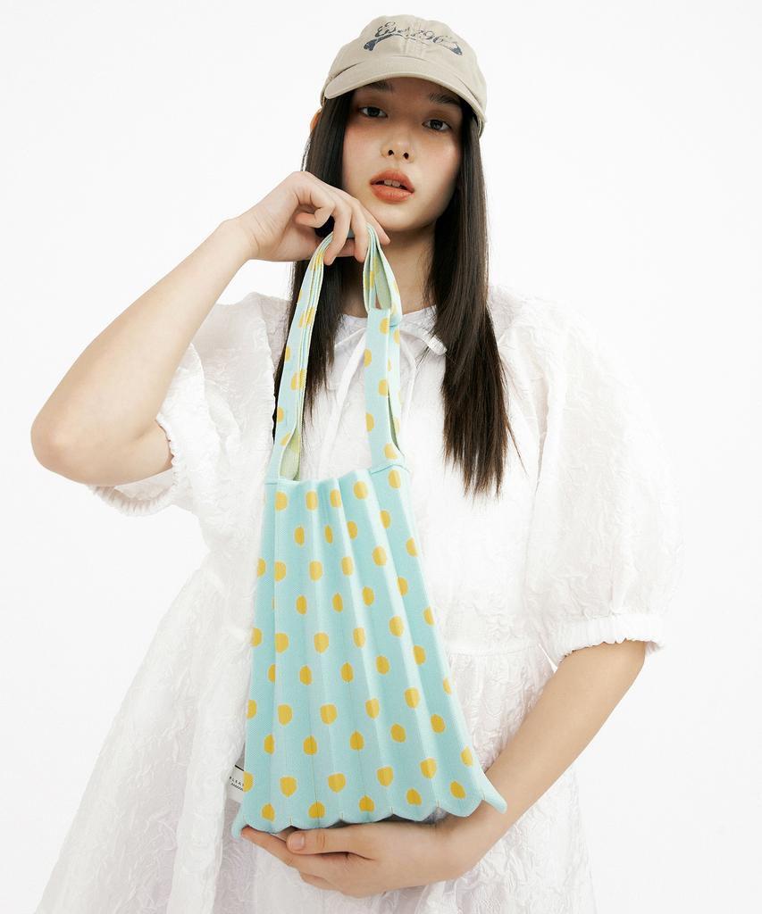 Pleatsmama Mini Shoulder Bag Lemon Dot