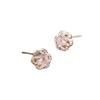 Exquisite Pink Flower Hollow Stud Earrings for Women - 2025 Versatile Light Luxury Style