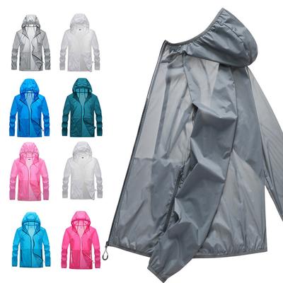 Schnelltrocknende Sonnenschutzkleidung mit Tasche, ultradünne Sonnenschutzjacke, Windbreaker, atmungsaktives Shirt zum Radfahren, Laufen, Campen