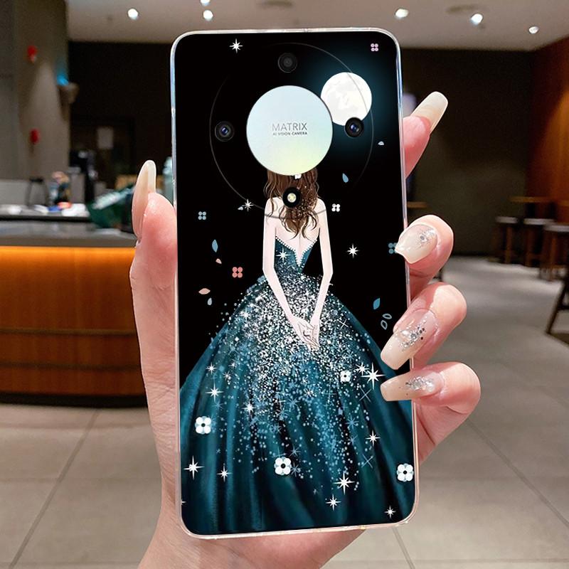 For Honor X50 5G Case Luxury Flower Painted Cover Clear Soft Silicone Phone Case For Honor X 40 50 X40 X50 5G Back Covers Bumper