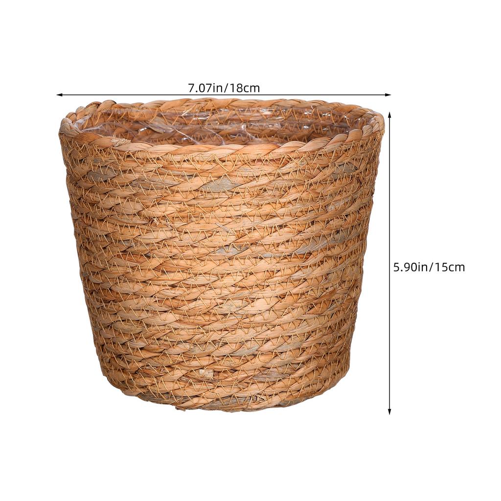 2pcs Rattan Flower Woven Handmade Straw Indoor Plant Storage Basket Home Decor Lightweight Compact Size Seagrass Planter