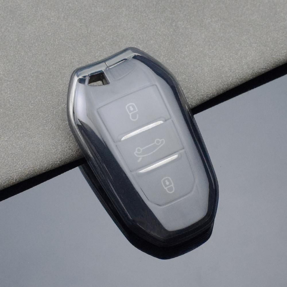 

Transparent Car Key Case Cover for Peugeot 2008 3008 4008 5008 308 408 508 Citroen C1 C2 C4 C6 C3-XR Picasso Grand DS3 DS5 прозорий колір чорний