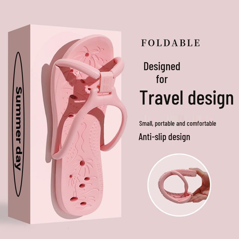 Unisex Portable Folding Non-Slip Travel Slippers for Beach, Bathroom, and Business Trips