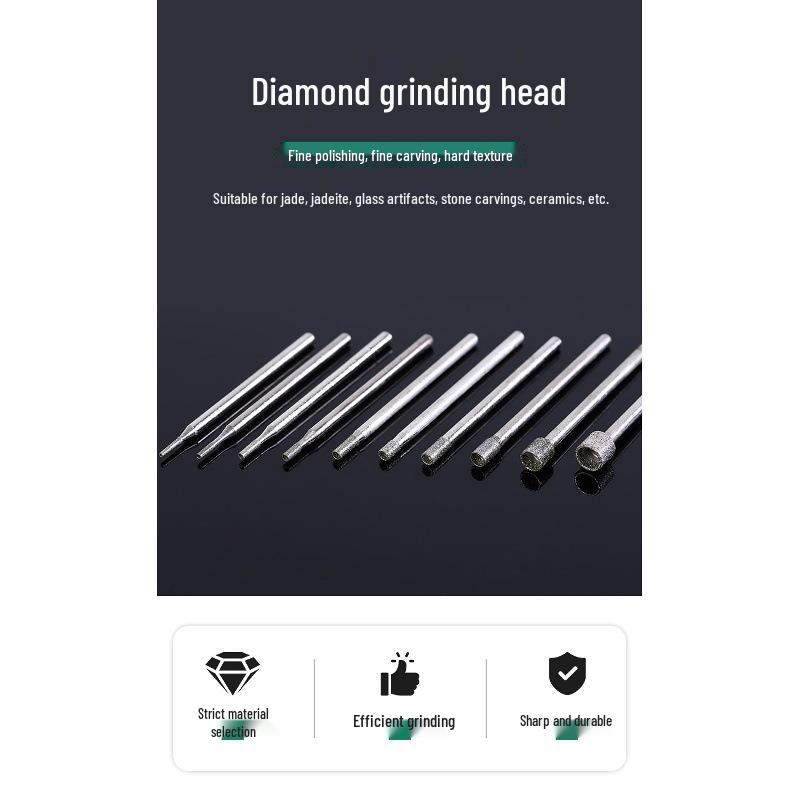 Mansharui Diamond Jade Carving Tool Set: Eye-Catching Grinding Head & Hollow Drill Bit Punching Needle