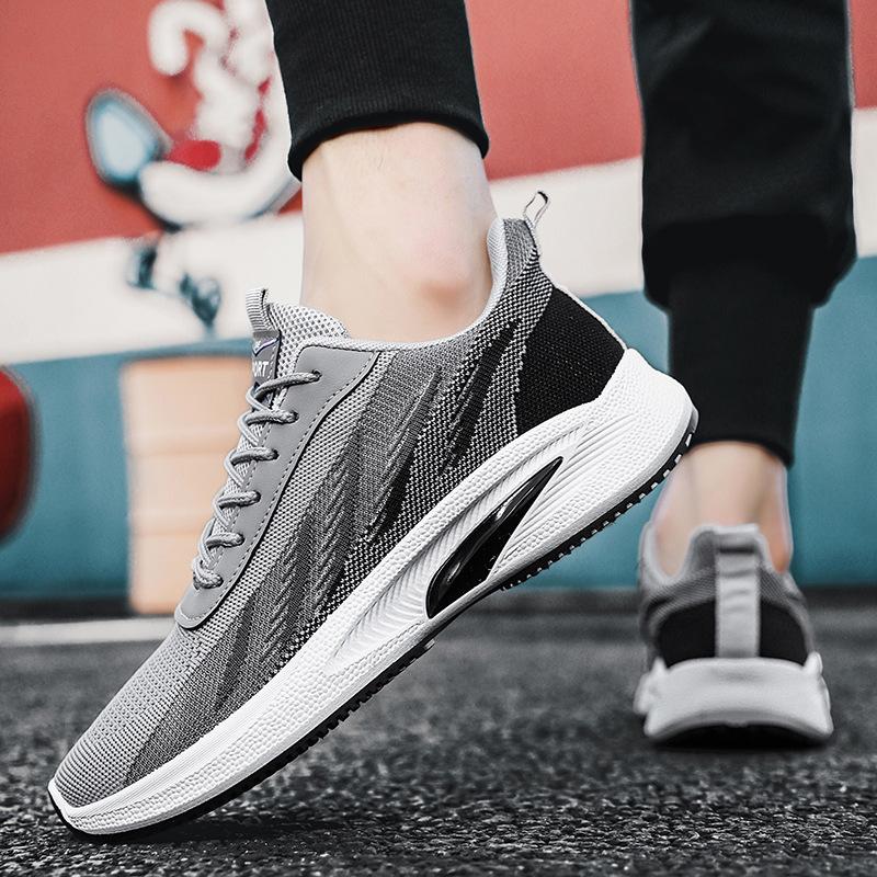 Summer New Fly-woven Mesh Breathable and Deodorant Youth Comfortable Soft-soled Elastic Sports and Leisure Shoes
