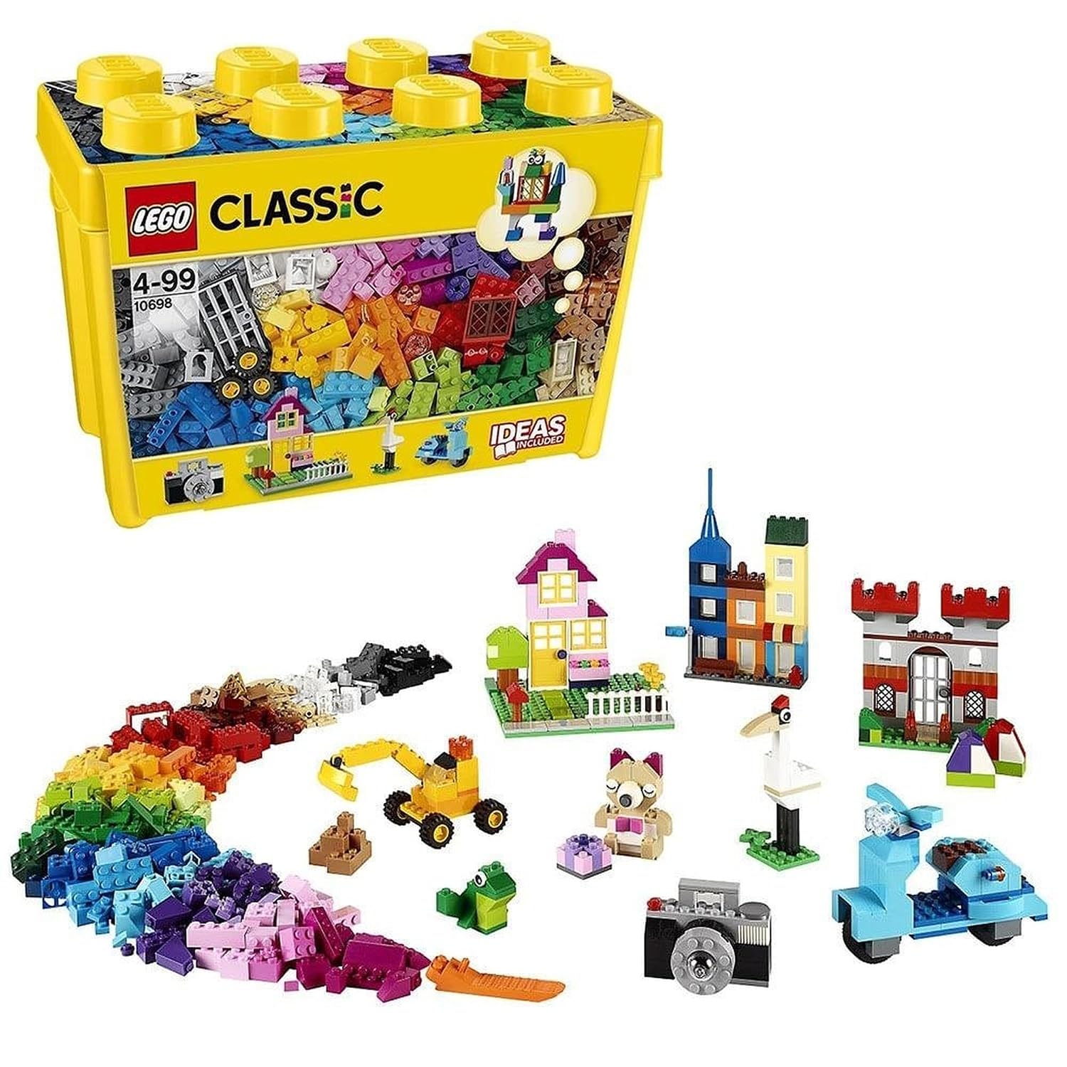 LEGO Classic Yellow Idea Box Special Toy Gift Blocks Educational Boys Girls Children 4 Years 5 6 7 Pretend Play Role City Building 10698