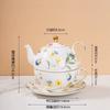 Creative Ceramic Tea Set Large Capacity English Afternoon Tea Coffee Pot Bone China Tea Cup and Saucers for Home Office