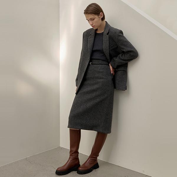 ATELIER NAIN Wool Onz Setup Midi Skirt (Sk-4856)
