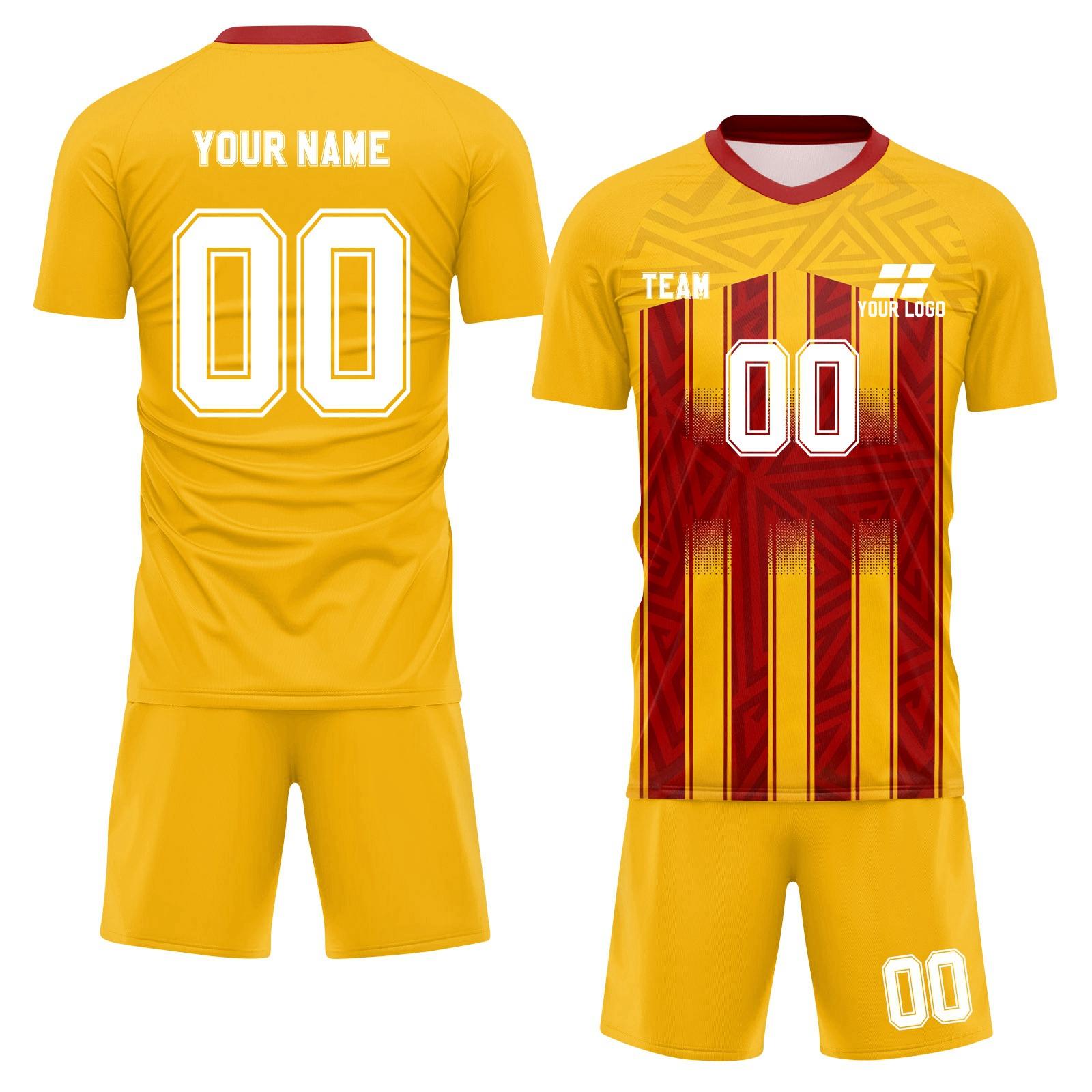 

Personalised Shirts Kit Mens Girls With Name Number Custom Football Jerseys For Boys Training Suit XS жовтий
