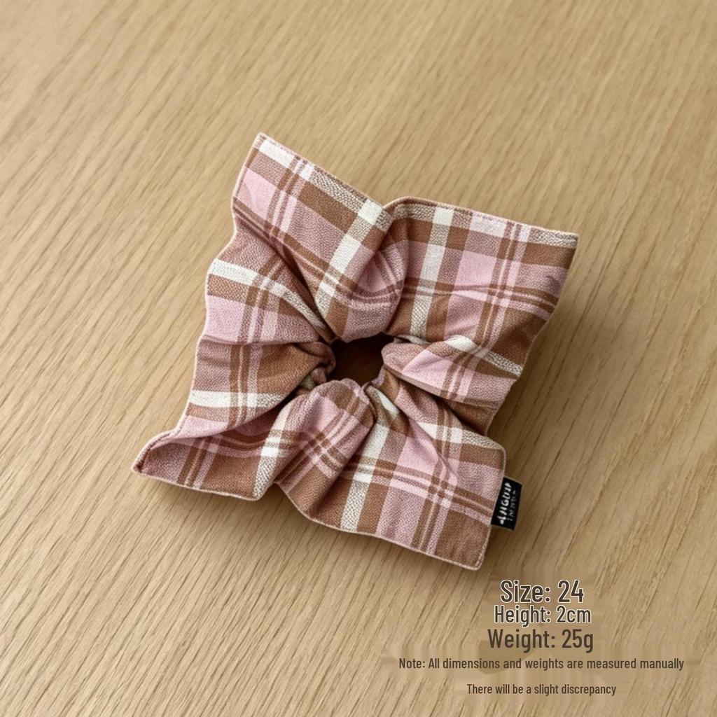 Plaid Hair Tie for Autumn/Winter - Gentle on Hair, Perfect for Buns & Ponytails