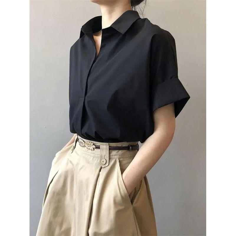 

Cross V-neck Short Sleeve Shirt for Women Cross V-neck Short Sleeve Shirt black XL