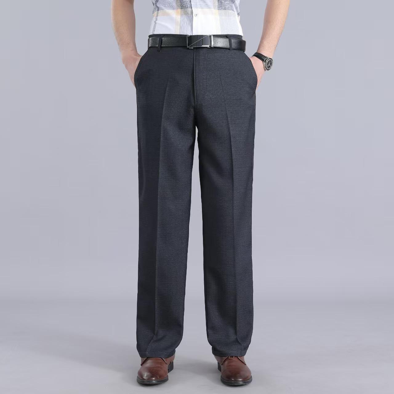 

Men s Casual Breathable High-Waisted Straight-Leg Pants - Versatile, Anti-Wrinkle Dad s Dress Pants Size 32 (2.5 Chinese feet)