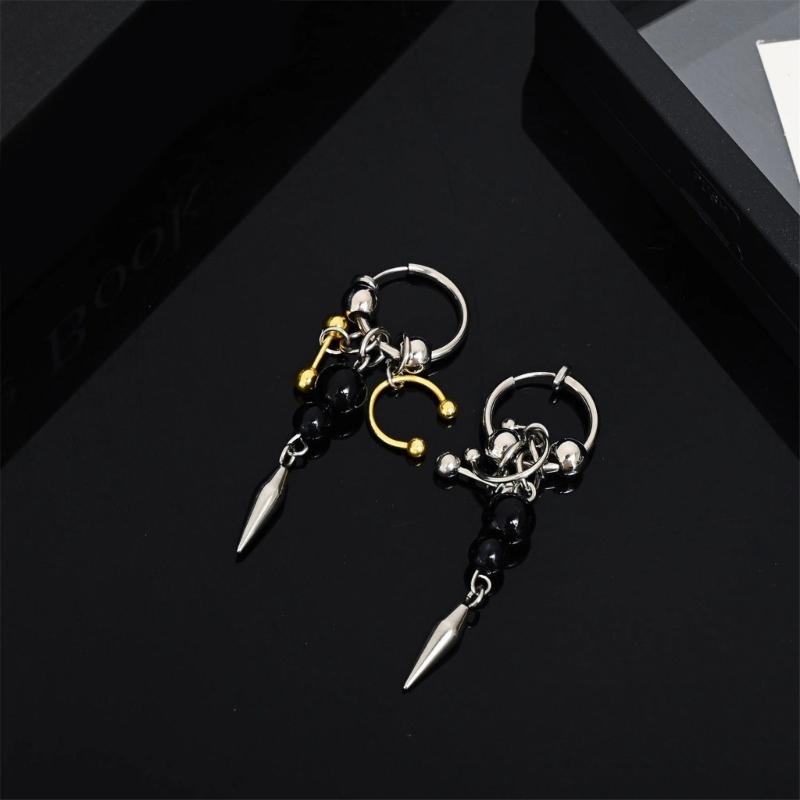 Geometric Cone Earrings Ear Pendant With Stylish Fringe Alloy Punk Accessory For Casual Evening Event