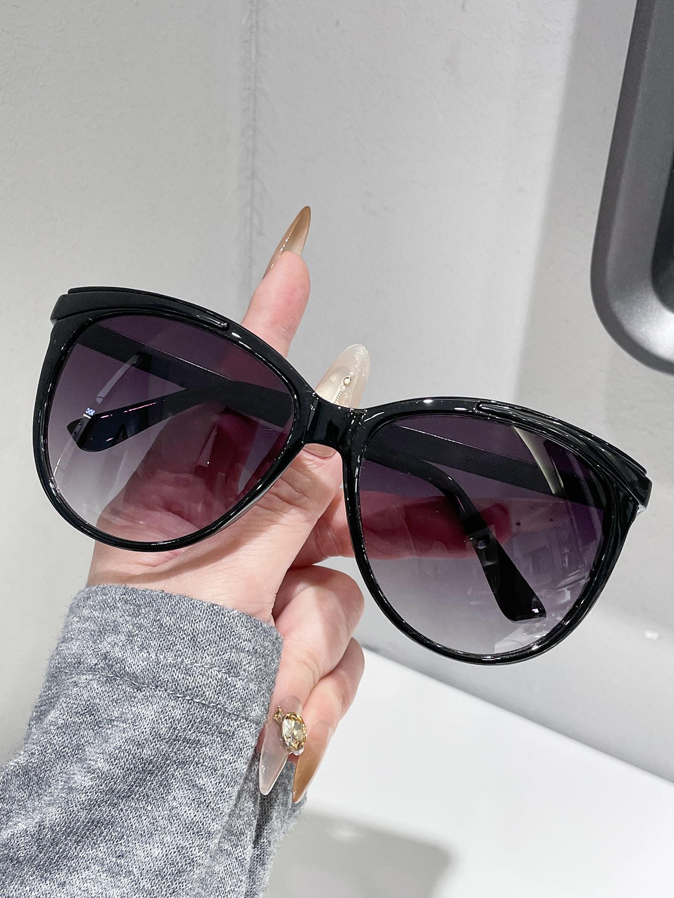 

Retro European And American Large Cat Eye Fashion Glasses Unisex Simple Match Daily Wear Driving Photography чорний
