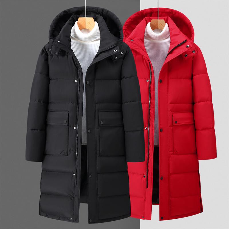 Fashion Winter Long Parkas for Men Jackets Thick Warm Black Overcoat Winter Coat With Hooded