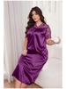 New Hot Plus Size Women's Ice Silk Short Sleeve Pajamas - Loose Casual Nightgown
