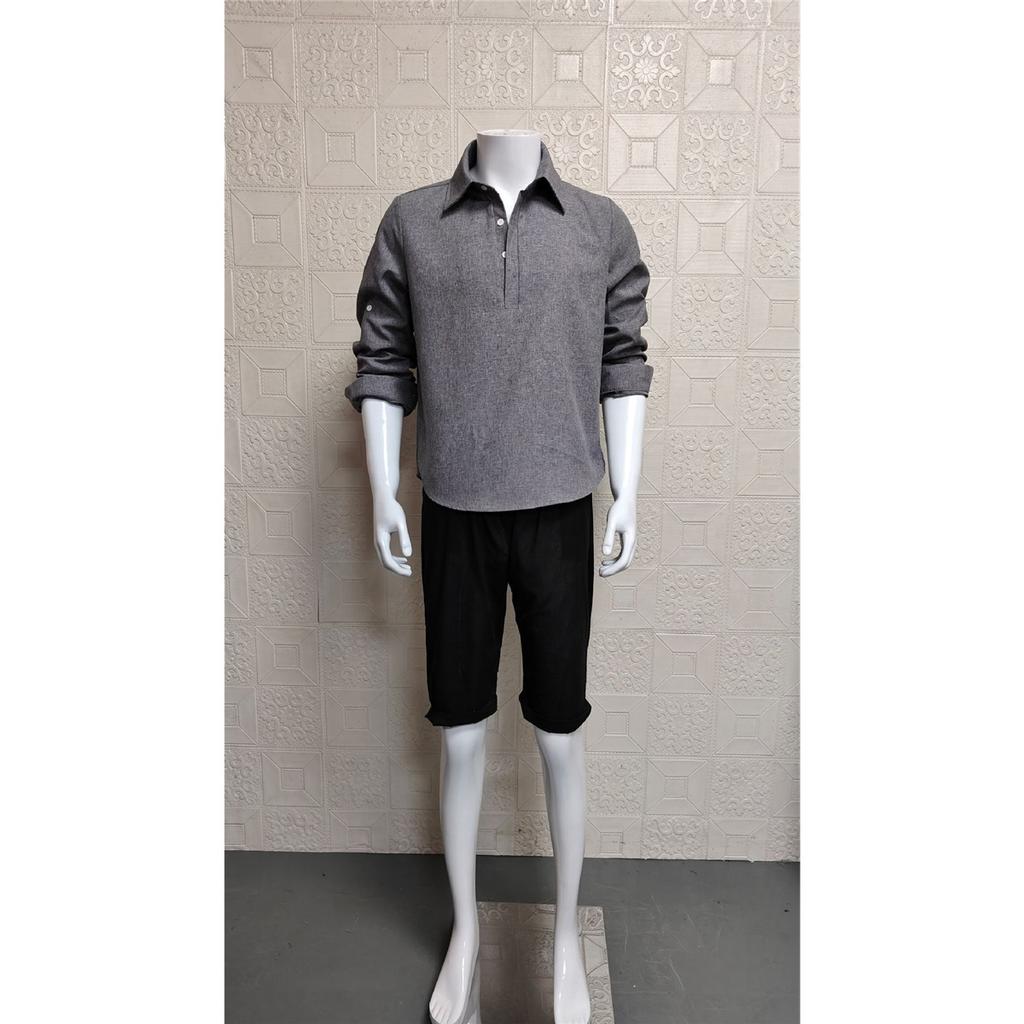 Men's Long-sleeved Lapel Casual Loose Shirt