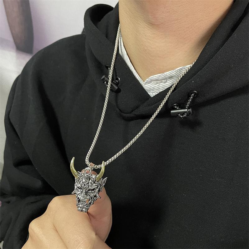 Prajna ghost retro Halloween mask jewelry necklace pendant