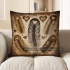 2D Feathers & Hearts Decorative Pillow Covers Pattern Cushion Cover Suitable For Sofa Bedroom Car Pillow Cover