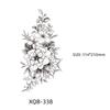 Waterproof Black & White Sketch Flower Half Sleeve Tattoo Stickers