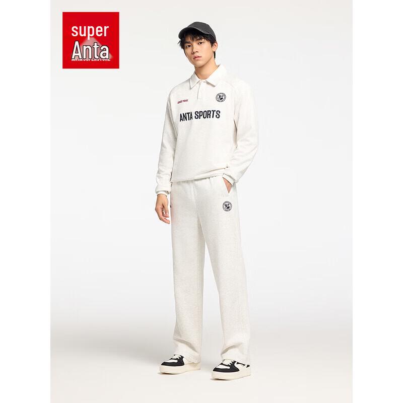 ANTA Men s Fleece-Lined Casual Sweatpants L хизер серый