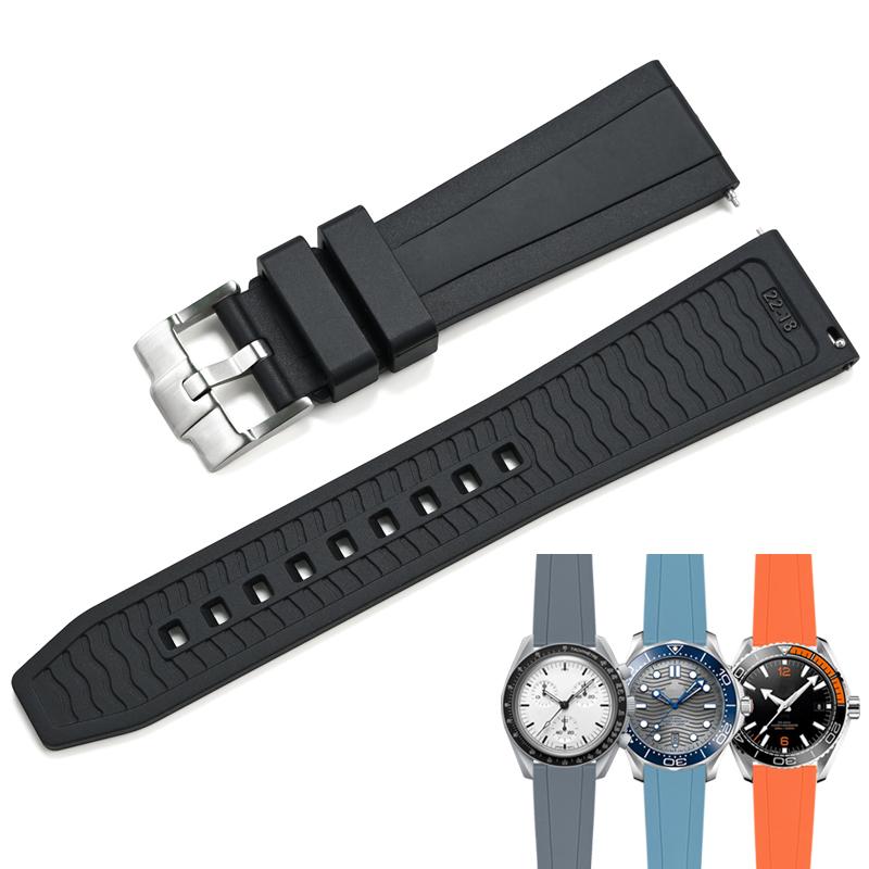 Bracelet de montre en silicone le plus récent pour Samsung Ultra Omega Seiko PROSPEX Panerai 20 mm 22 mm 24 mm Bracelet de montre en caoutchouc à dégagement rapide