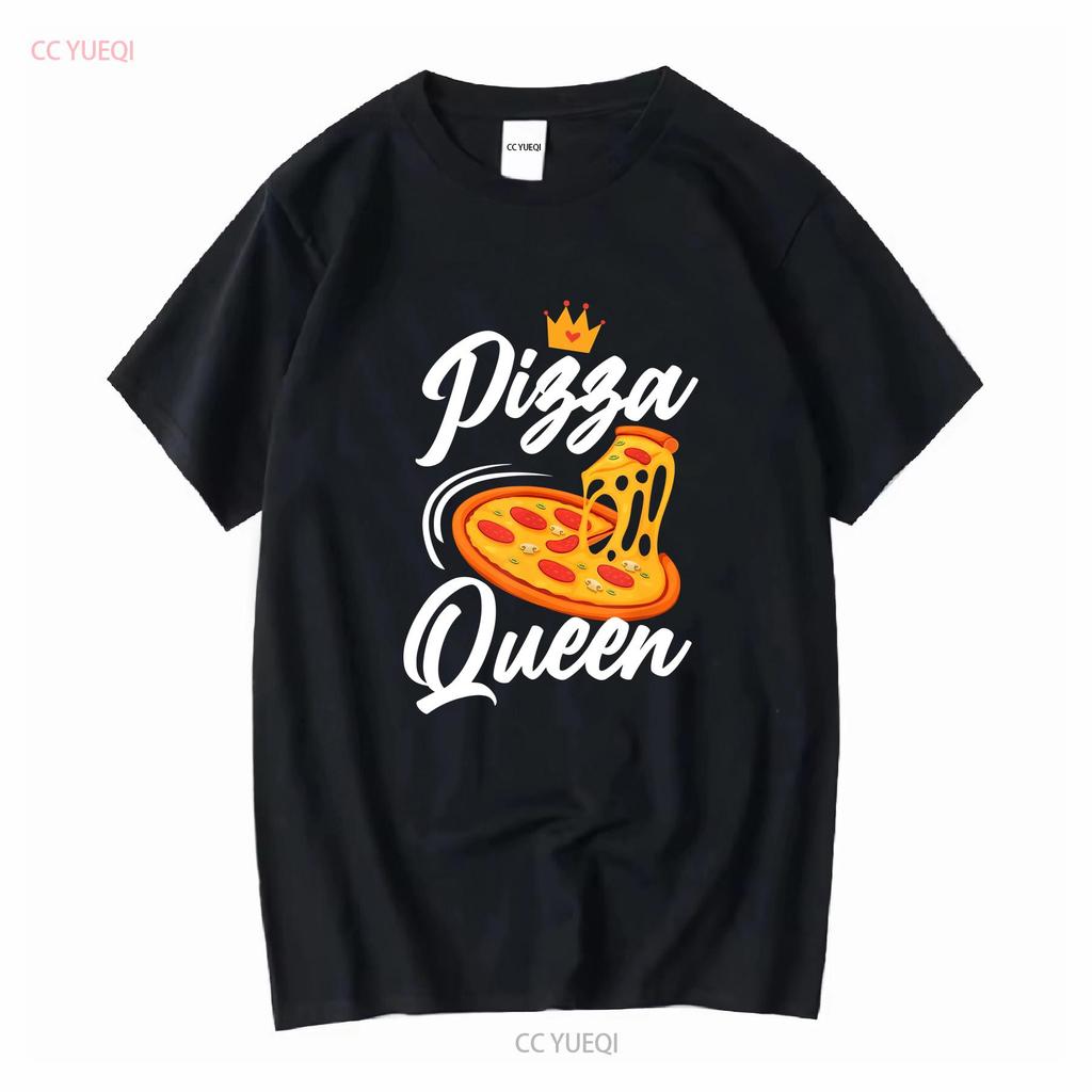 NEUES LIMITIERTES Damen Pizza Queen Girl Liebt Lustiges T-Shirt Größe S 3XL vintage gewaschen vielseitig Streetwear Designer Kleidung Mode