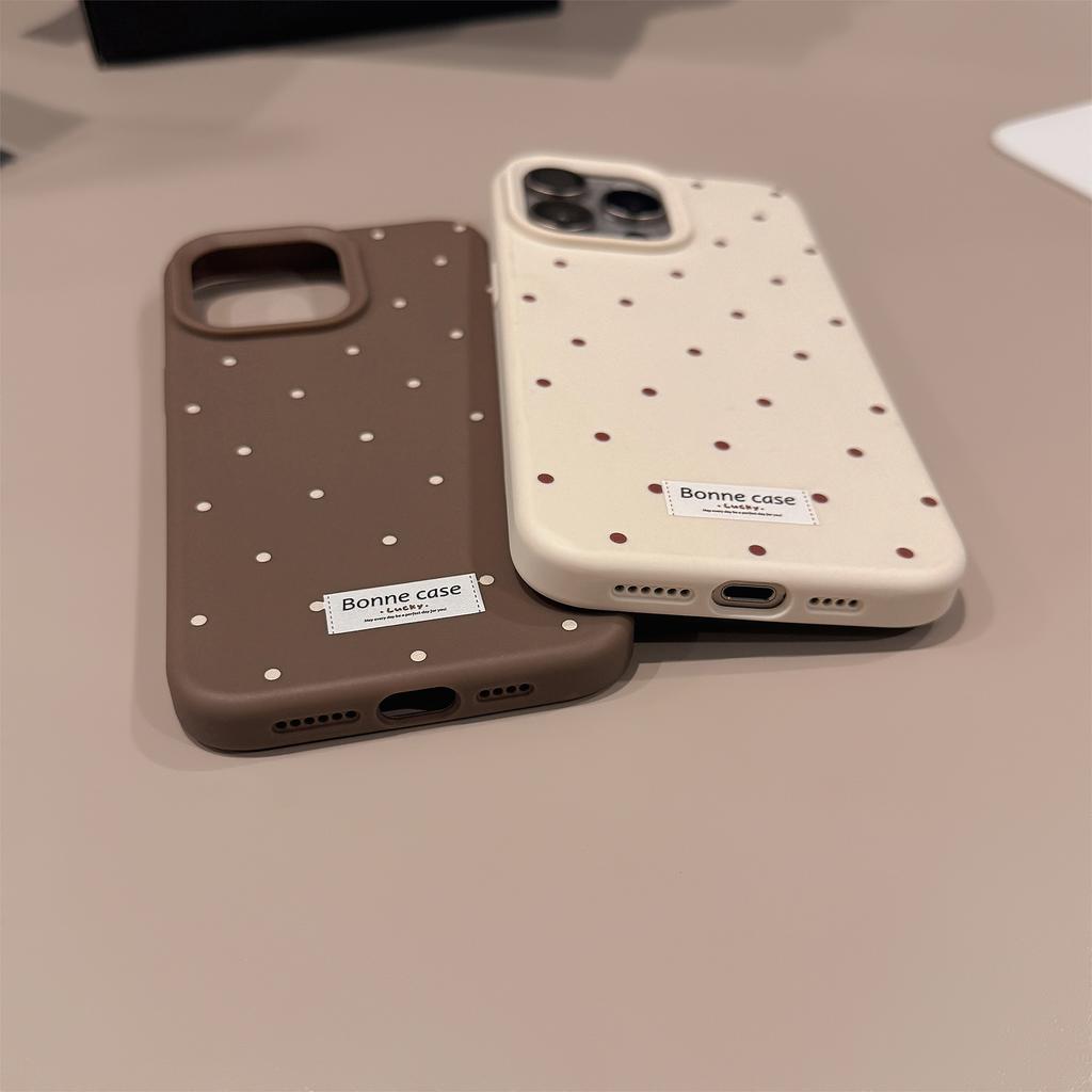 Korean Polka Dot Simple Phone Case Compatible and Suitable for iPhone 16 15 14 13/12promax