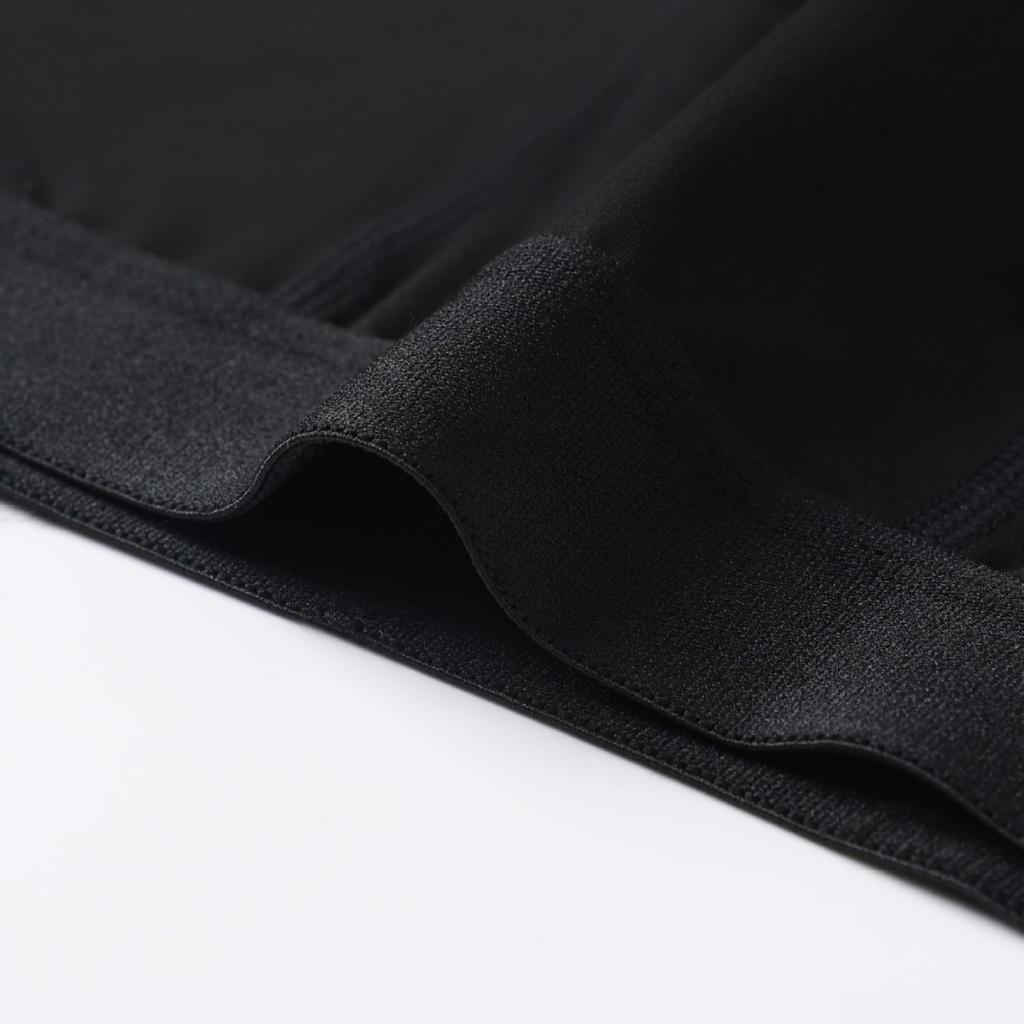 Men's pure black long short open boxer underwear is simple, comfortable and breathable