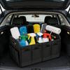 Car Trunk Organizer Oxford Cloth Foldable Organizer for Car Automotive Storage Box with Reinforced Handles Black