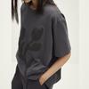 Women's 3D Flocked Floral Short Sleeve T-Shirt