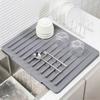 Keuken Siliconen Afvoer Mat Schuine Ontwerp Snel Afvoeren Mat Afwas Droogmat Verdikking Anti-heet Pan Mat Keuken Opberg Accessoire