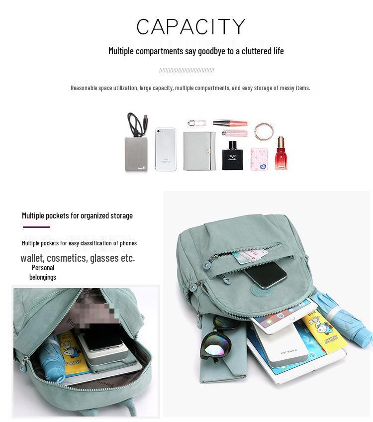Damen Modischer Rucksack aus Nylon-Oxford-Canvas - Koreanischer Stil, Vielseitig für die Schule oder als Mama-Tasche