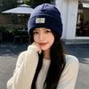 Ear Protection Knitted Hat Letter Patch Crochet Hats Fashion Beanie Cap  Winter