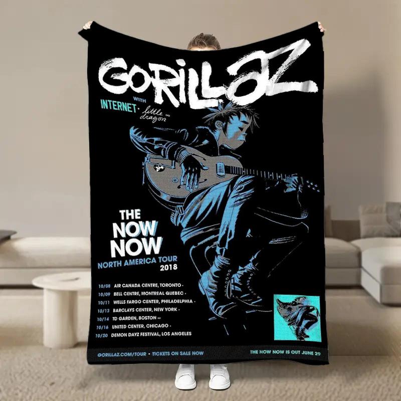 Wirtualny Zespół Rockowy Anime G-Gorillaz Miękkie Kocyki, Koc Grzewczy Komfortowy Koc na Piknik Łóżka Kanapę Domowy Sypialnia