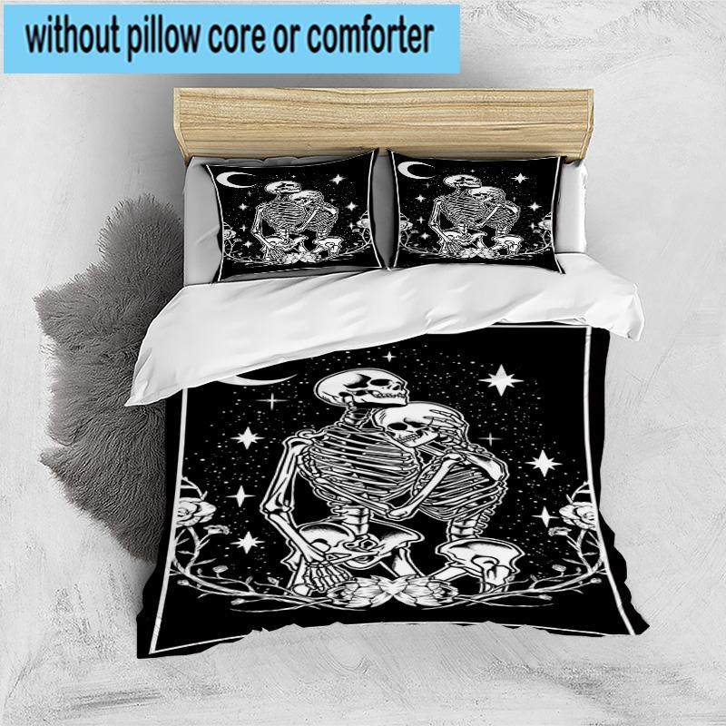 Day Of The Dead Celebration 3pcs Bedding,Including 1pc Duvet Cover And 2pcs Pillowcases Perfect for Christmas,Ideal for Bedroom, Dormitory