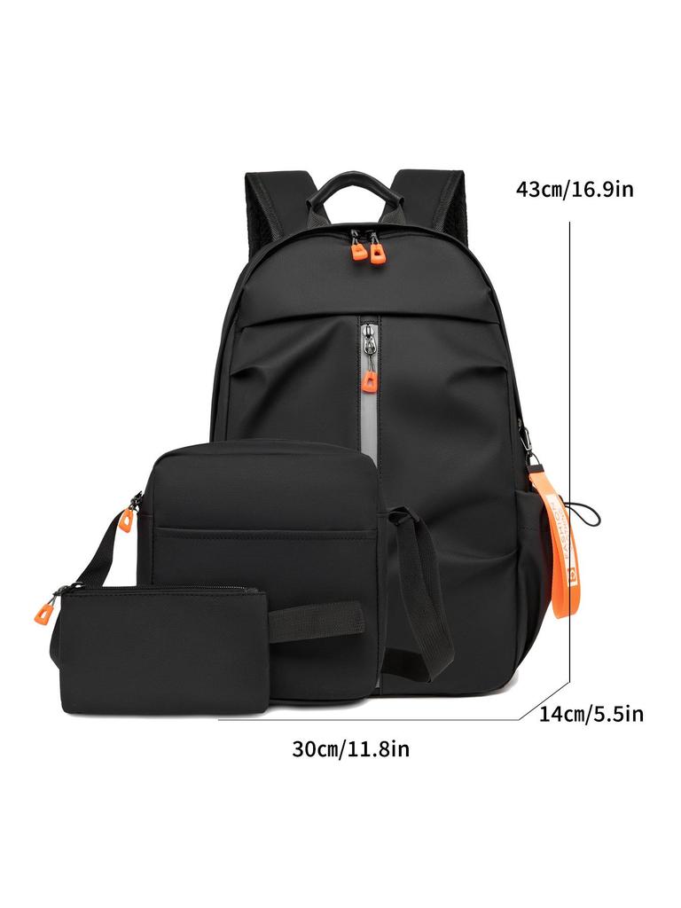 Men's Fashion Business Travel Backpack Set: 3-Piece Multifunctional Bag for Cross-Border Use