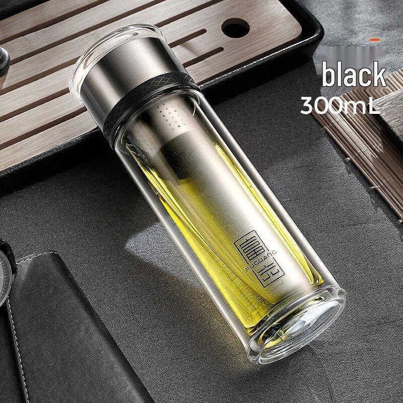 Fuguang 360ml Double-Layer Tea Separation Glass Cup