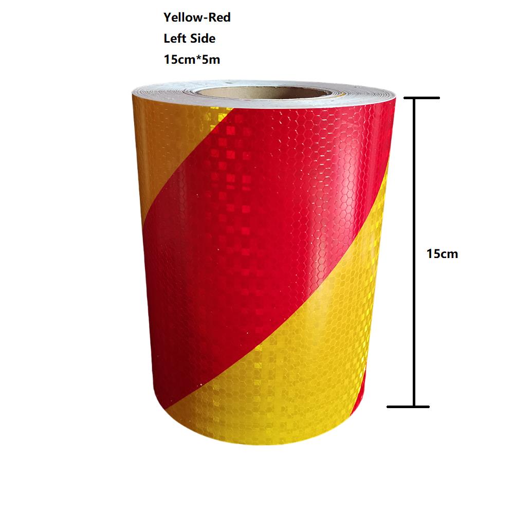 5cm/10cm/15cm/20cm*5m Twill Reflective Waterproof Tape Yellow-Red Left Or Right Self-adhesive Reflectors Conspicuity Car Sticker