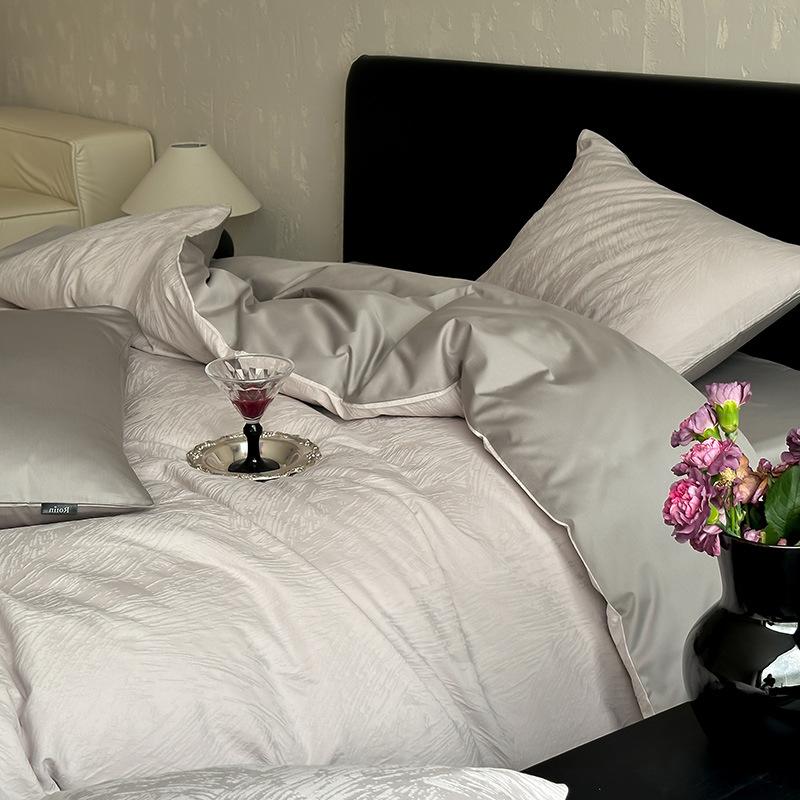 100 High-Grade Pure Cotton Four-Piece Set, Class A Maternal And Infant Grade Cotton Jacquard Quilt Set, Light Luxury Bedding Set