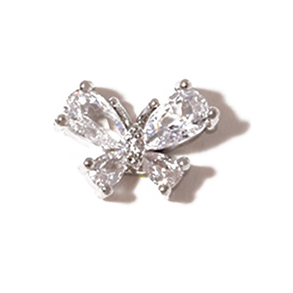 Bow Nail Zircon Diamonds Metal Charms Gems Stones for DIY Nail Art Decorations