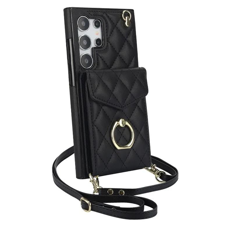 Crossbody Phone Case for Samsung Galaxy S23 S21 FE S25 Edge S24 S26 Ultra S22 Plus A16 A55 A15 A54 Wallet with Card Holde Cover