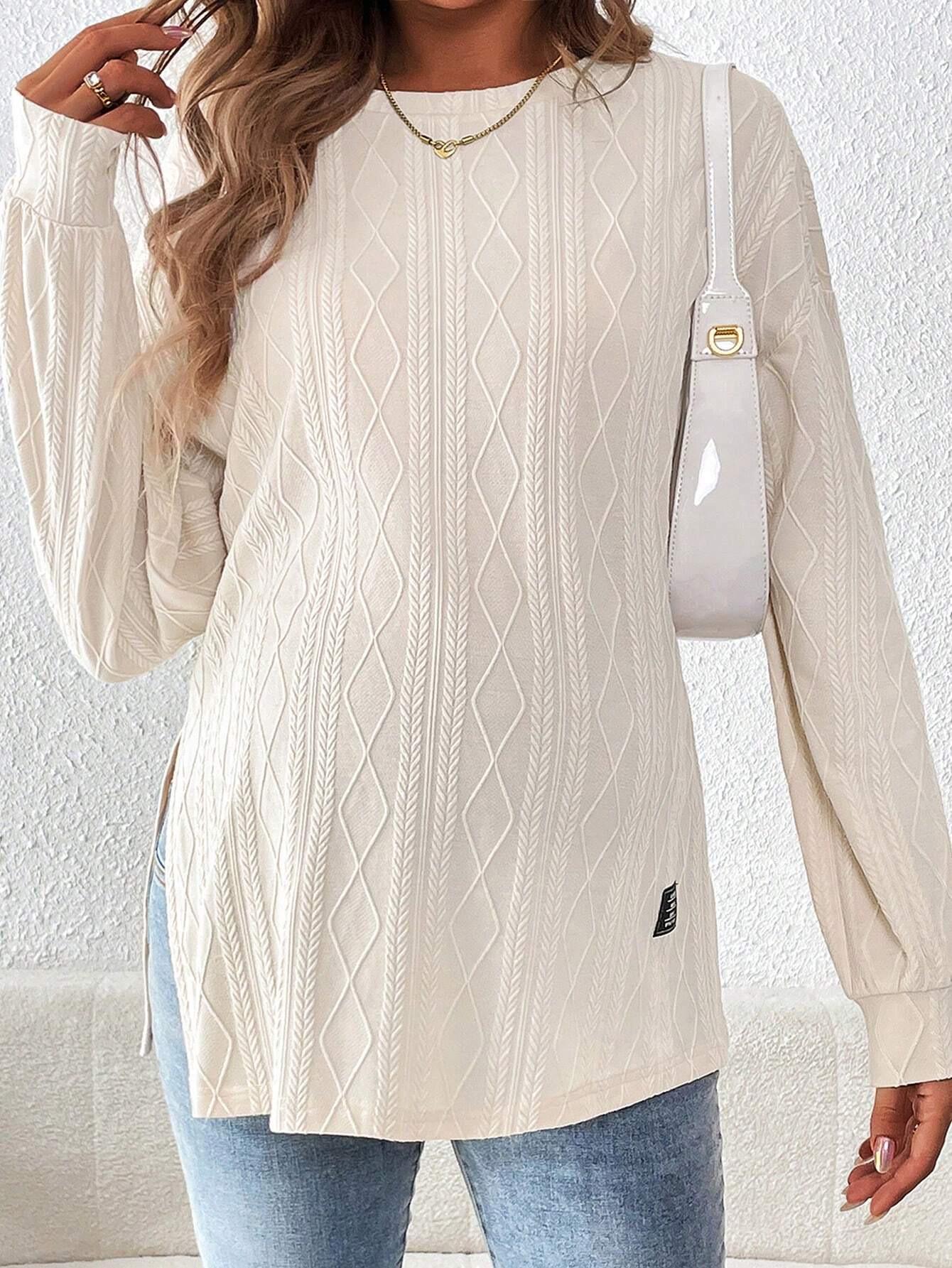 

New Maternity Long Sleeve Solid Color Casual Top - Comfortable Round Neck T-shirt M абрикосовий
