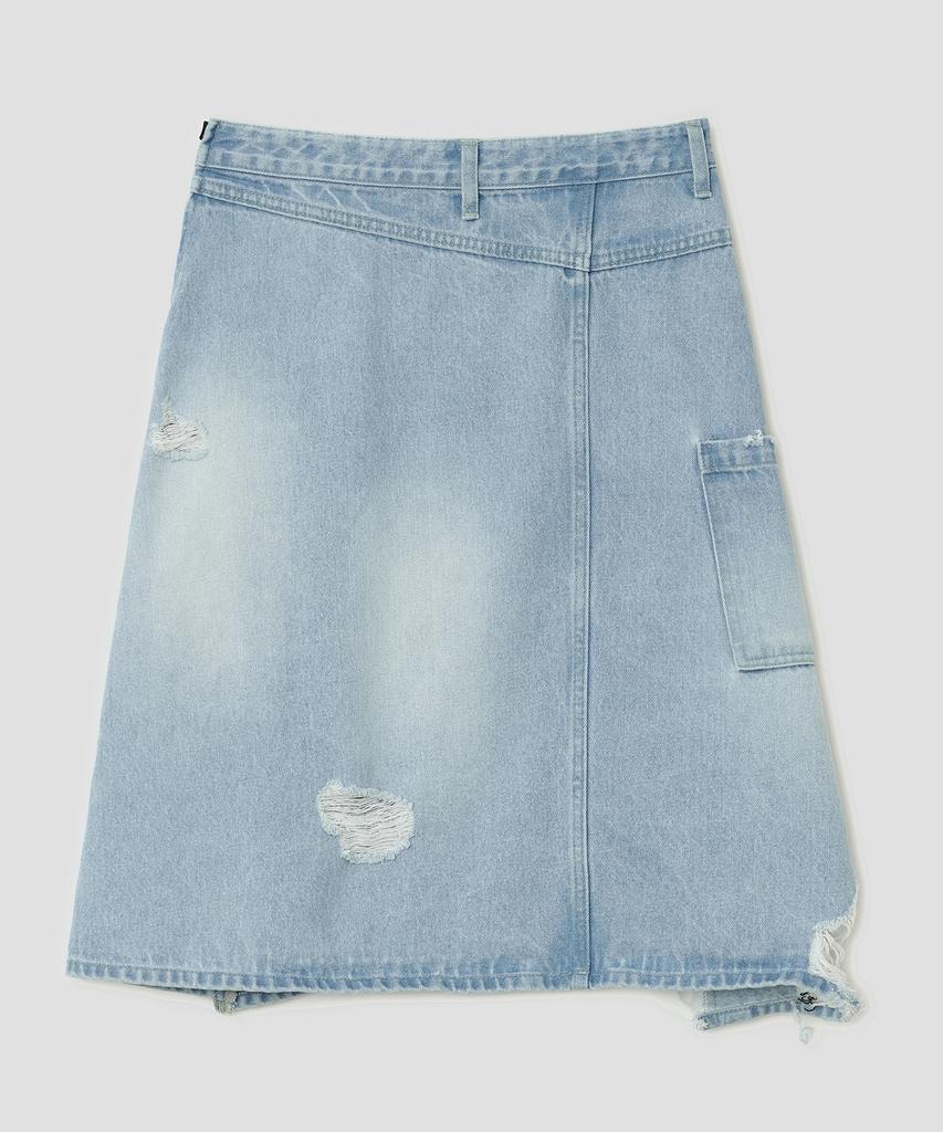 Taibseobiseu Spiked Dot Denim Skirt [Blue]