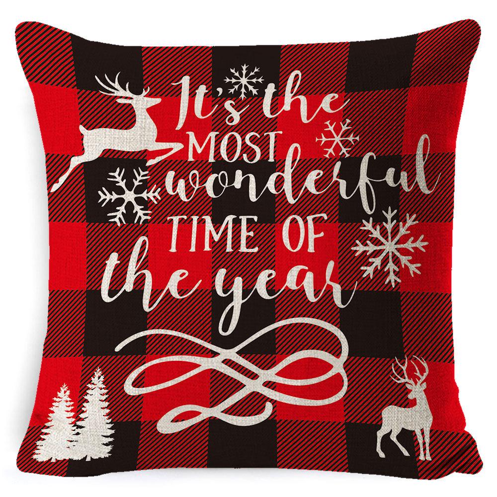 New Christmas Pillow Cover Four-piece Set Pillow Cushion Office Lumbar Backrest Decorative Backrest