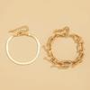 A Suit of Vintage Simple Snake Chain Metal Bracelet Set for Woman Hip Hop Individuality U Shape Bracelet Paty Jewelry Gifts