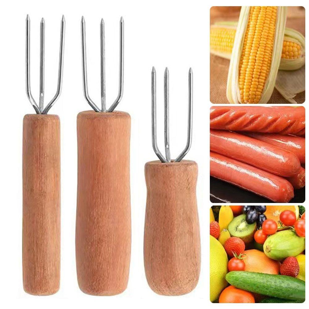 

Stainless Steel Corn Skewer Anti Scalding Barbecue Fork Durable Corn Holders 03